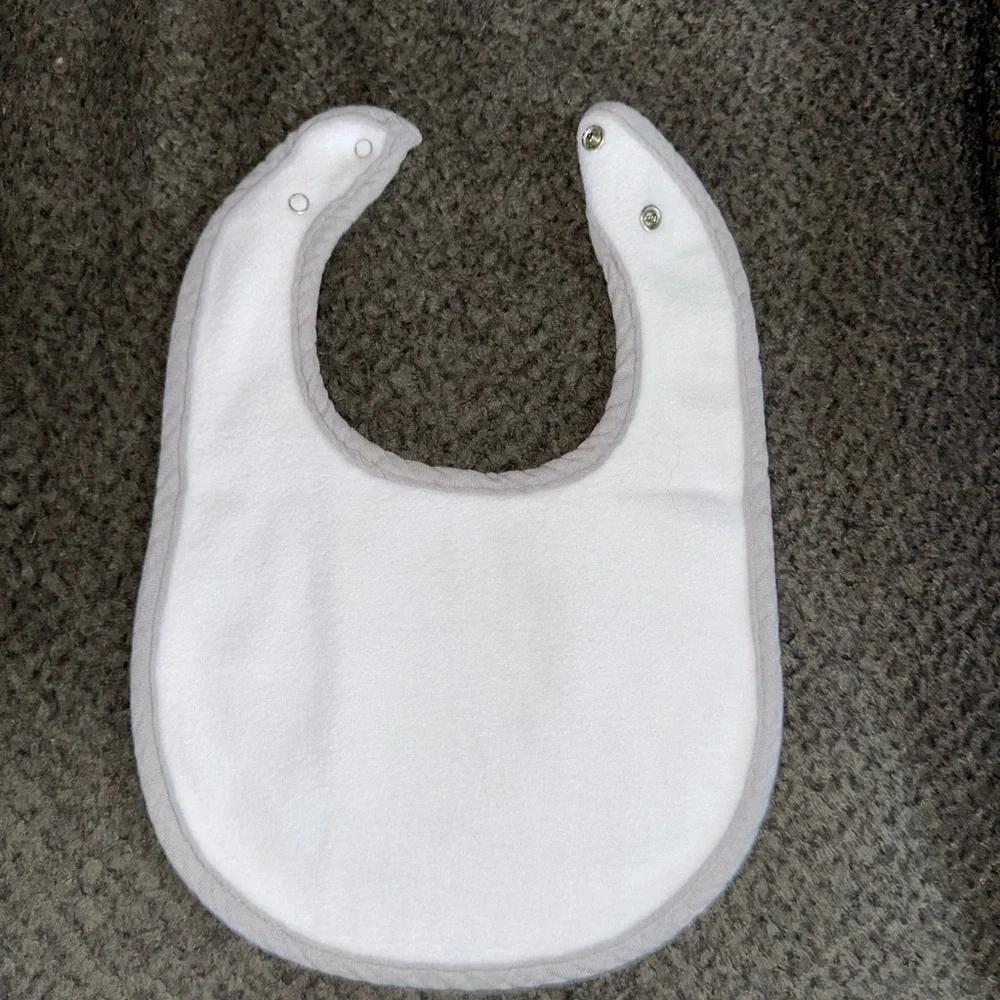 NEW Handcrafted Highland Cow with Bows Baby Bib- Gray